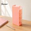 Study Table Accessories Slanted Pen Holder with 5 Compartments, Plastic Stationery Storage Organizer, Multi Compartment Organizer Macaron Colors Space