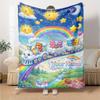 Name Custom CARE BEARS Print Flannel Blanket High Quality Warm Comfortable Cover for All Seasons Perfect for Gifts Home Decor