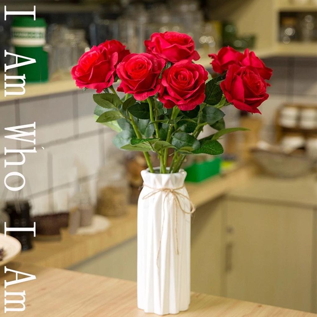 10piece Realistic Artificial Flowers For Home Decoration - Vivid Roses Complement Any Space Artificial Flowers In Vase