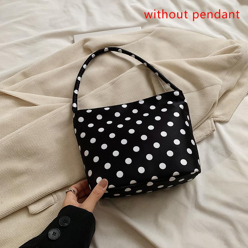 

Vintage Polka Dot Shoulder Bag Handbag Versatile Armpit Bag Women S Korean Casual Bucket Bag For Girls Gift as the picture