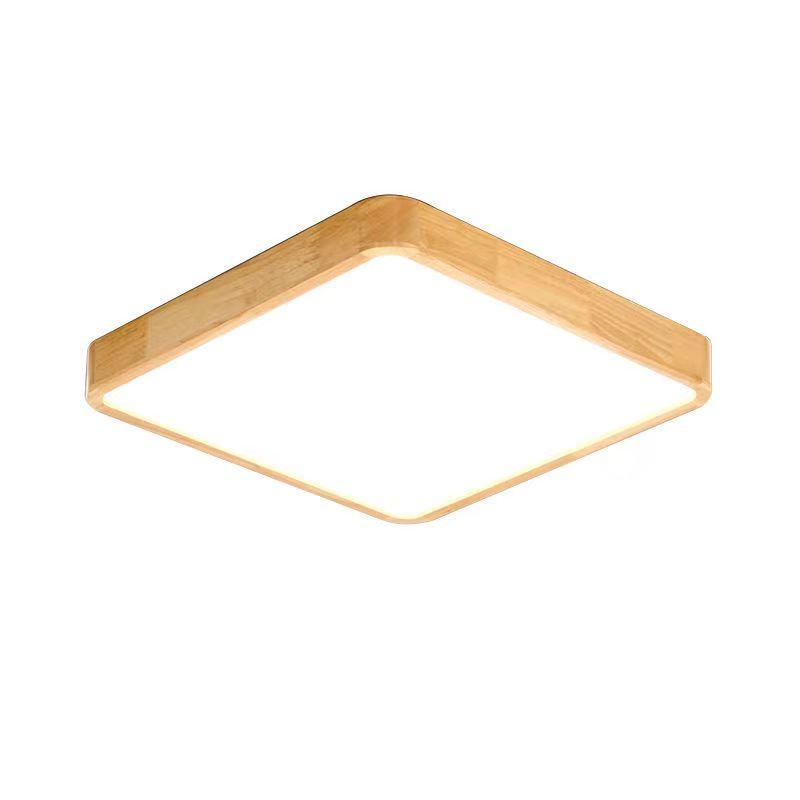 Nordic Simple Solid Wood Ceiling Lamp Modern Fashion Aisle Lamp Circular Three Color LED Lamp Ultra Thin Study Bedroom Lamp