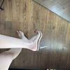 2026 Spring/Summer Women's Transparent High Heels: Versatile Thin Heel, Pointed Open Toe Sandals.