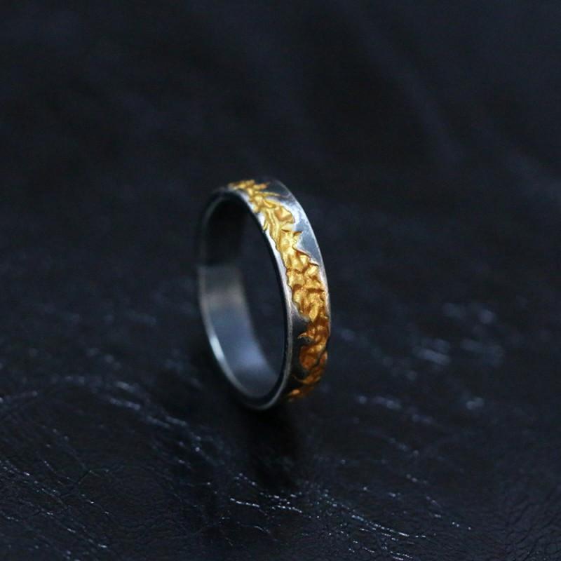Adjustable Open Ring Men Women Sterling Geometric Design With Wing Motif Vintage Minimalist Luxury Jewelry