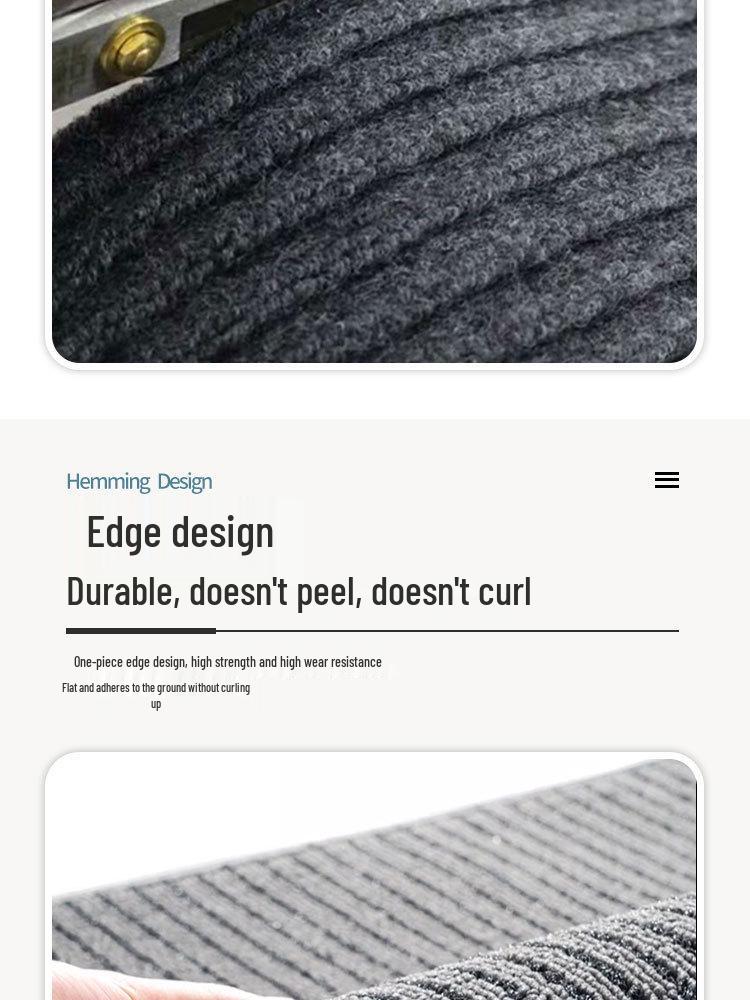 Double Stripe Non-Slip Entrance Mat - Cuttable PVC Flocked Roll with Seven Stripes