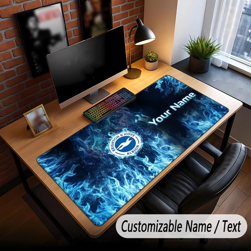 Large Mouse Pad Brighton & Hove Albion Football Print Custom Name Text Desk Mat for Office Gaming