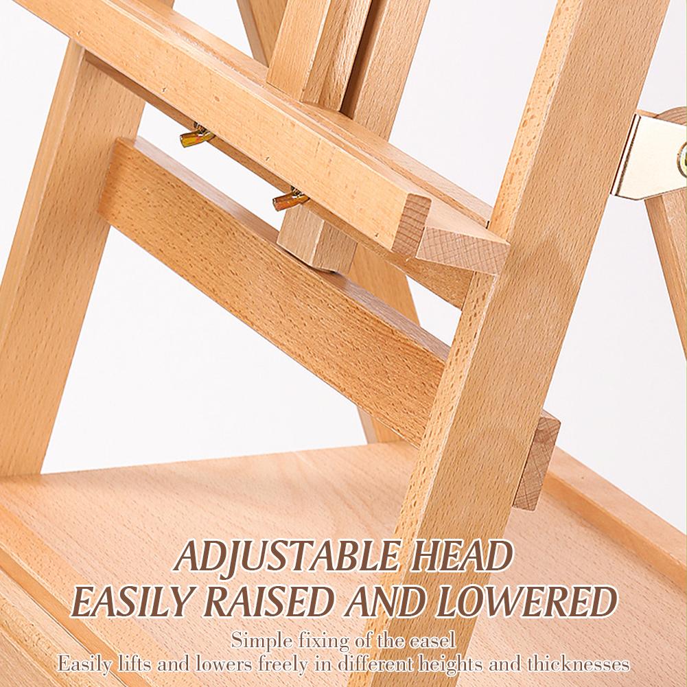 Beech Multifunctional Easel with Drawer Tray Foldable Adjustable Easel Drawing Board Easel for Children Sketch Oil Painting
