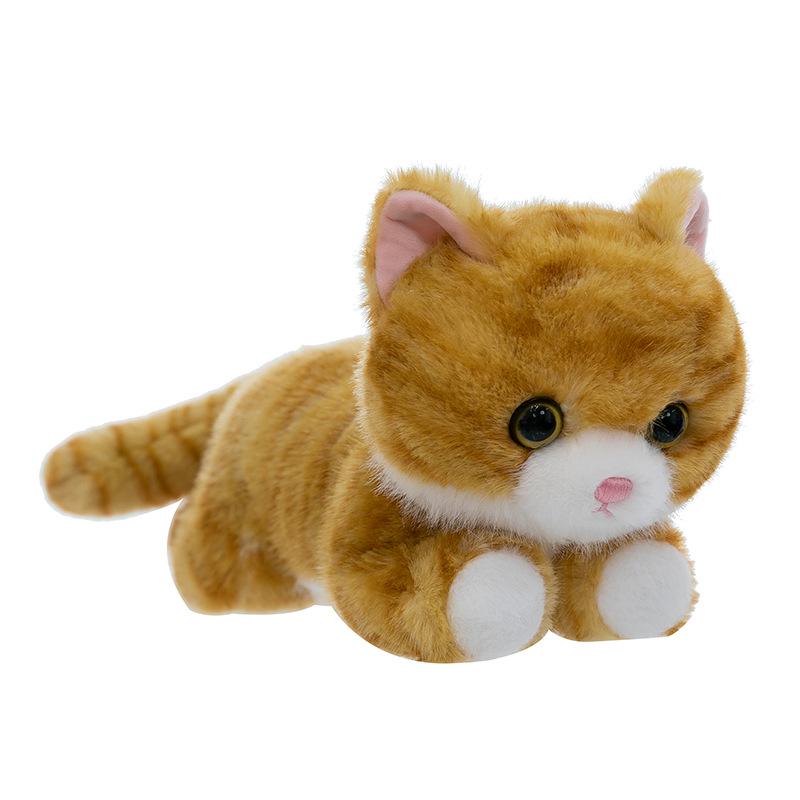 Large Cute & Realistic Sitting Kitten Plush Toy - Well-Behaved Cat Figurine for Birthdays