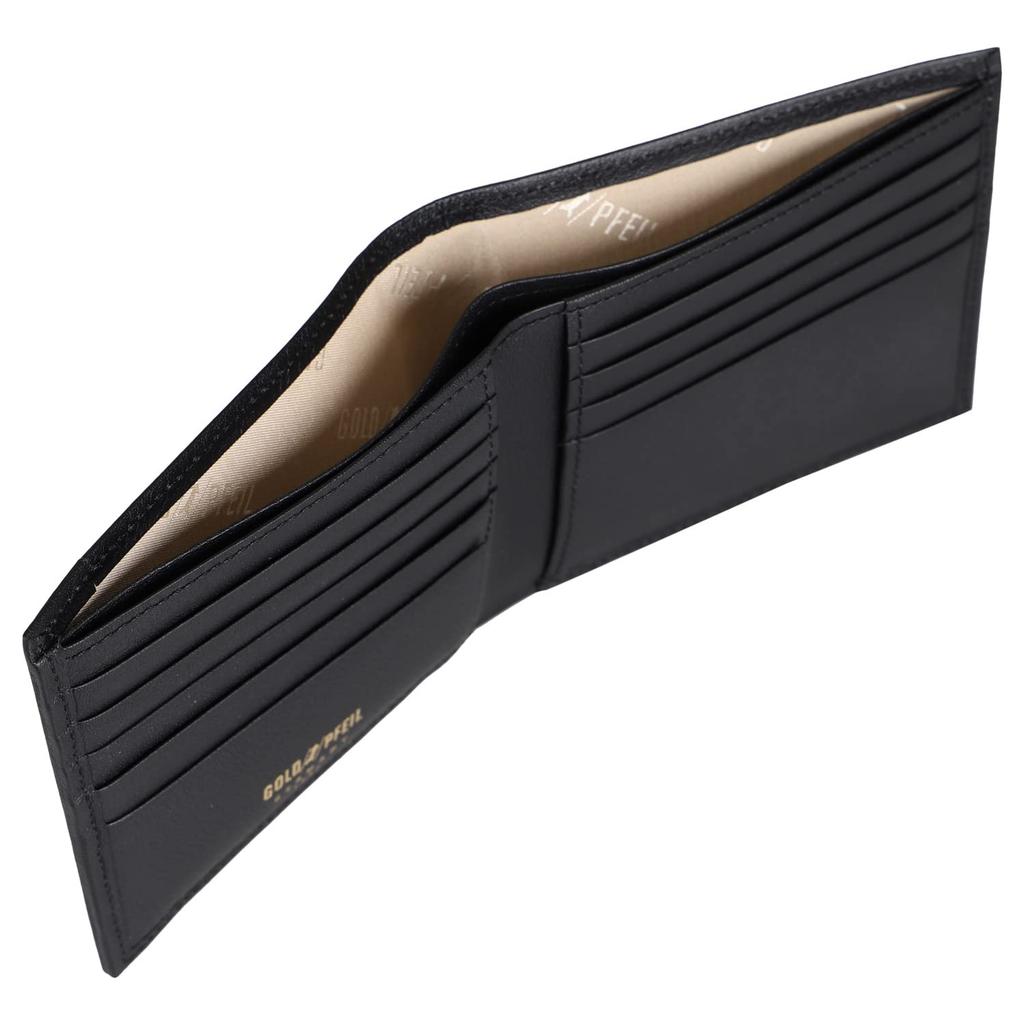 GOLD PFEIL OXFORD Men's Bifold Wallet In Genuine Leather, Black and Burgundy, GP10518 (Burgundy)