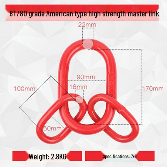 Heavy Duty Butterfly Buckle Double Ring Chain Connector Sling