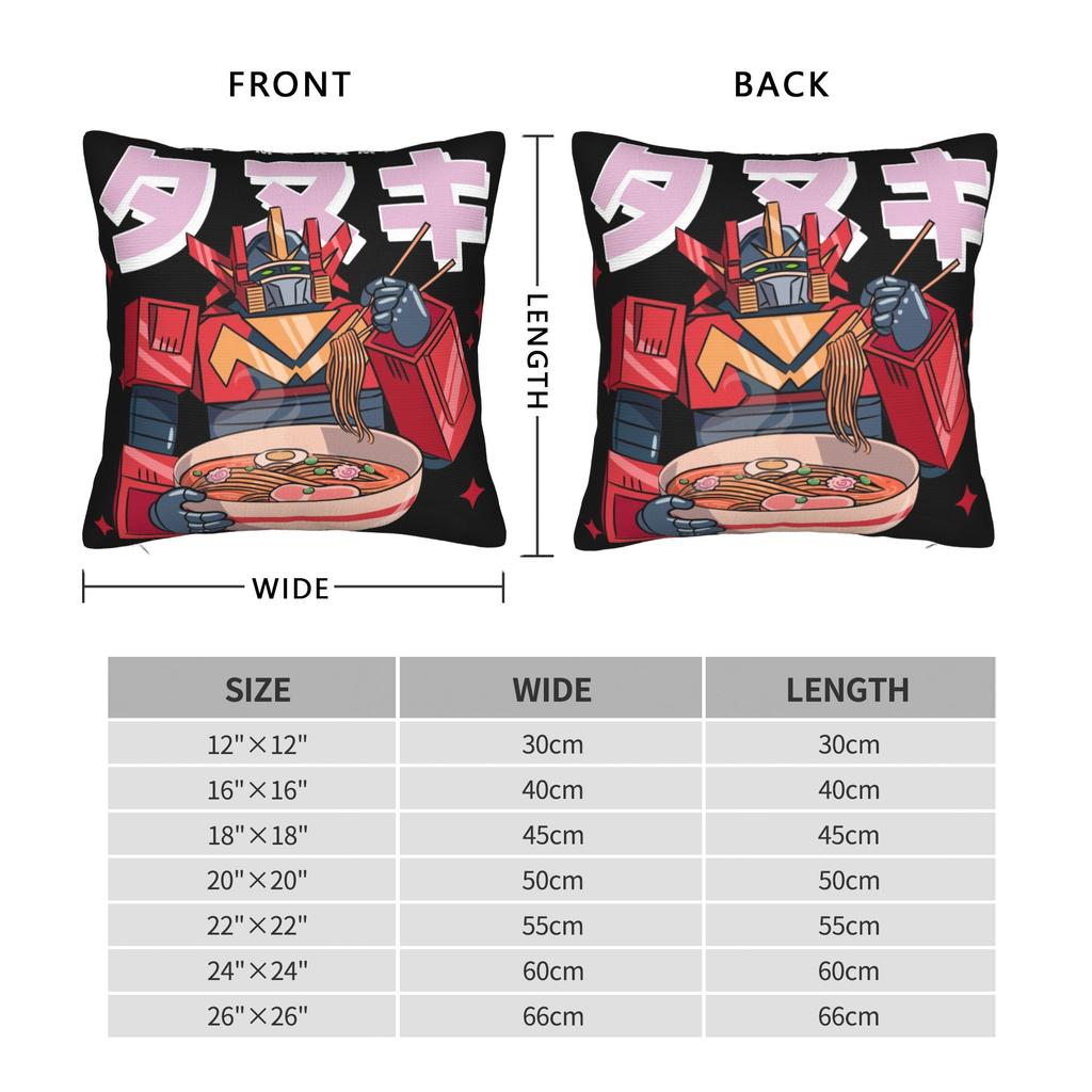 Retro Ramen Ufo Robot Grendizer Pillowcase Printed Cushion Cover Decorations Throw Pillow Case Cover Seater Zippered 45X45Cm