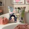 Warm Cute Surreal Japanese Art AAya Takano Cushion Cover Pillowcase Short Plush Invisible Zipper Room Sofa Cushion Cover