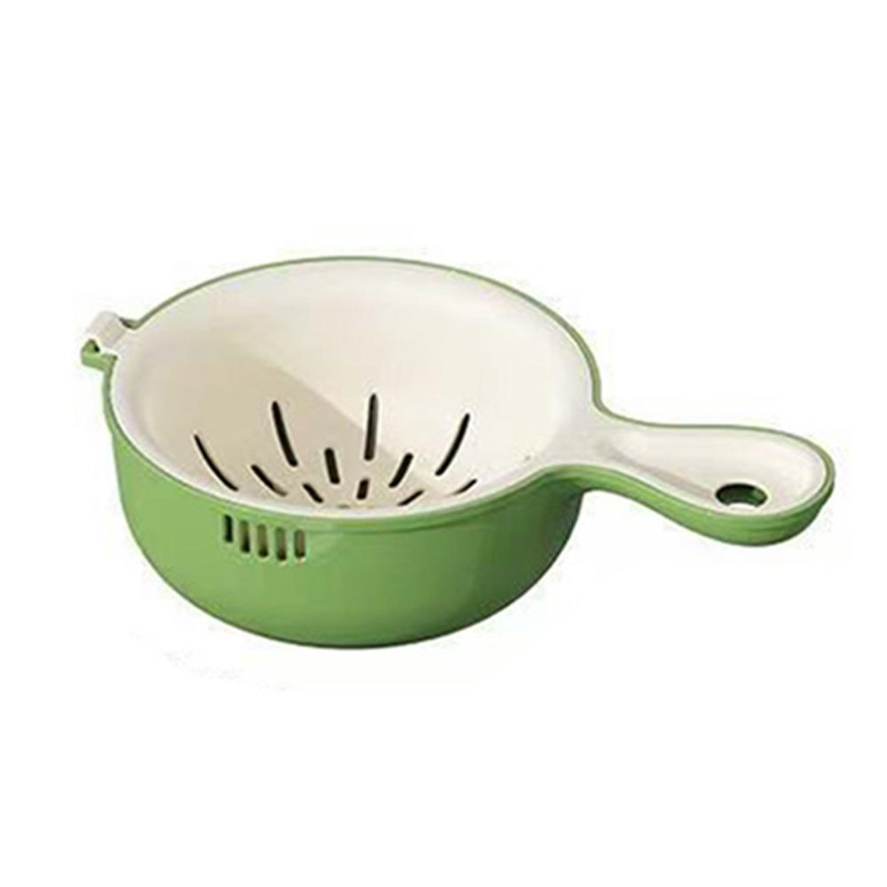

Thickened Berry Cleaning Bowl Space-saving Strainer Ladle Modern Drainage Basket Snack зелёный