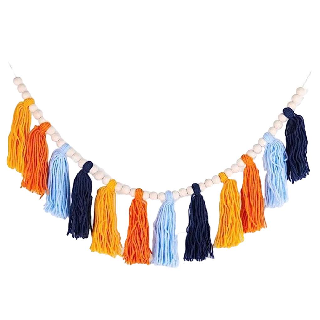 Cotton Tassel Garland Pastel Banner Addition To Nursery Room Girls Bedroom Accessories Easy Hanging