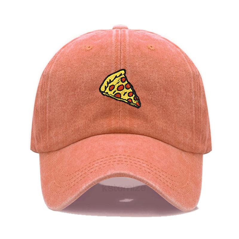 Pizza Embroidered Baseball Cap for Women Men Fashion Adjustable Soft Cotton Dad Hat Unisex Classic Golf Caps