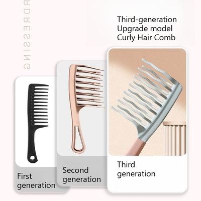 Double Row Wavy Tooth Curly Hair Comb Scalp Massage Comb Fluffy Comb Anti-static Curly Hair Styling Comb