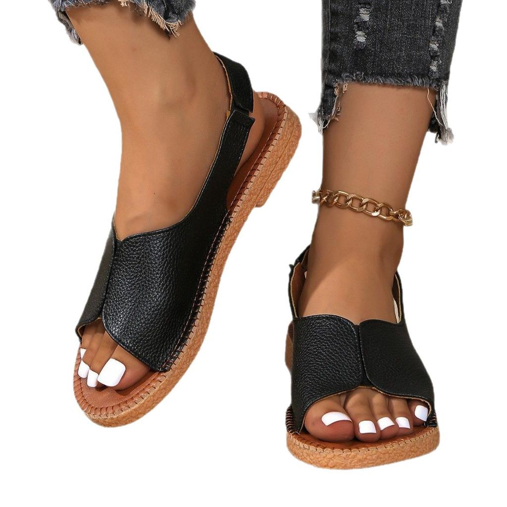 2025 summer large size women's shoes casual sandals comfortable soft sole fish mouth women's sandals foreign trade size 36-43