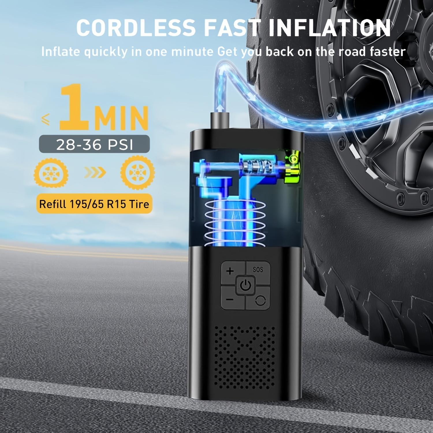 

Portable Car Air Compressor 3X Faster 150PSI Cordless Tire Inflator Pump with Digital Gauge for Car Motorcycle Bike Air Pump чорний