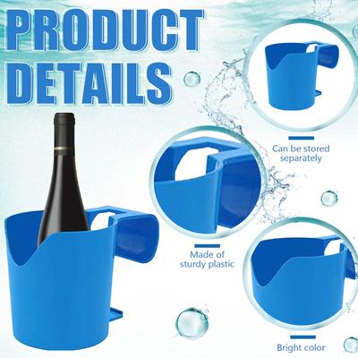 Swimming Pool Water Cup Hanger Pool Side No Punching Reusable Water Cup Drink Holder Rack for Pool Party Drink Beer Glass