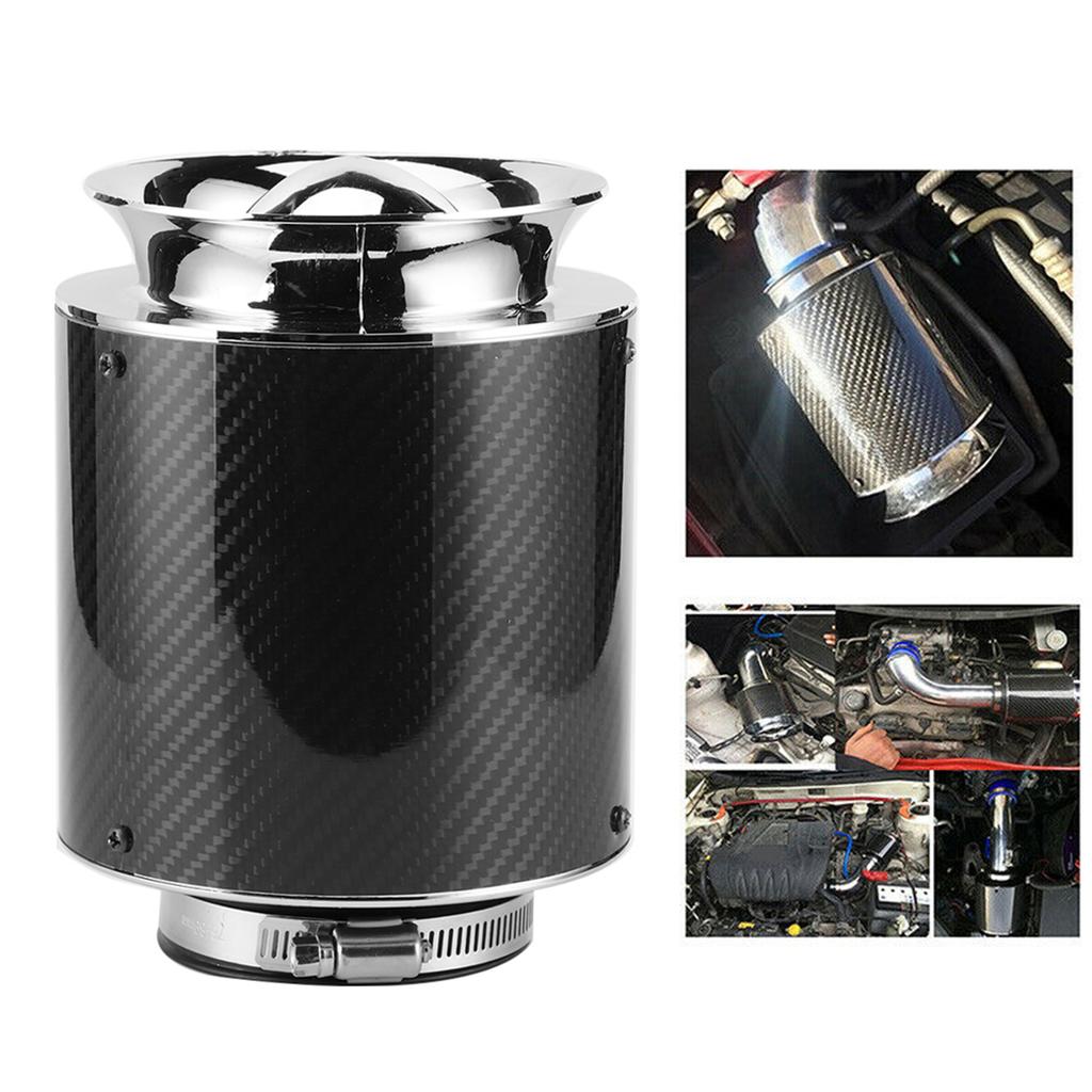 76mm   3in Universal Carbon Fiber Texture Auto Car Air Filter Replacement Accessories L