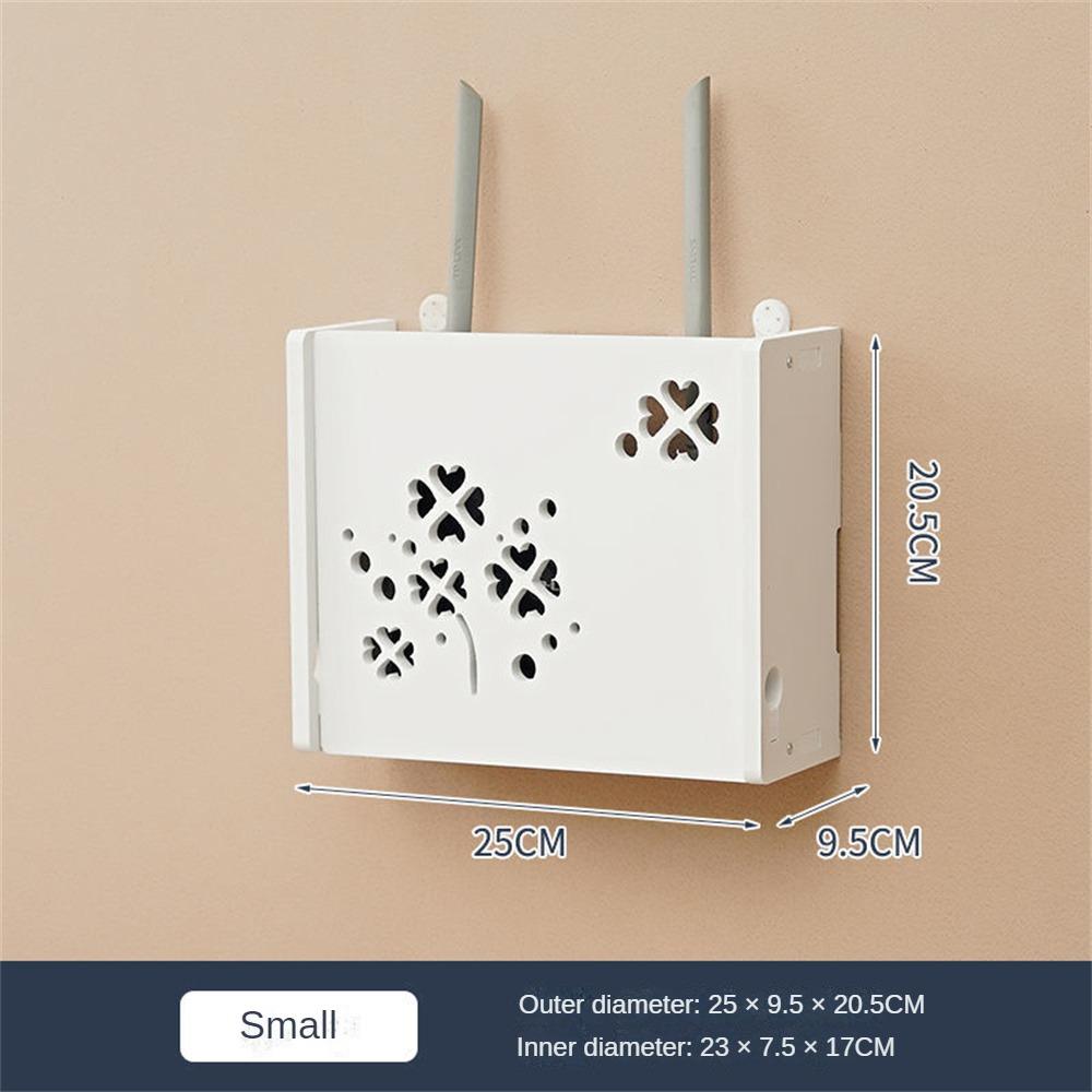 Wifi Router Storage Box Outlet Set Top Case Wall Mount Board Cover Hide Cable Switch Shelf Home Office Holder Hanging Organizers