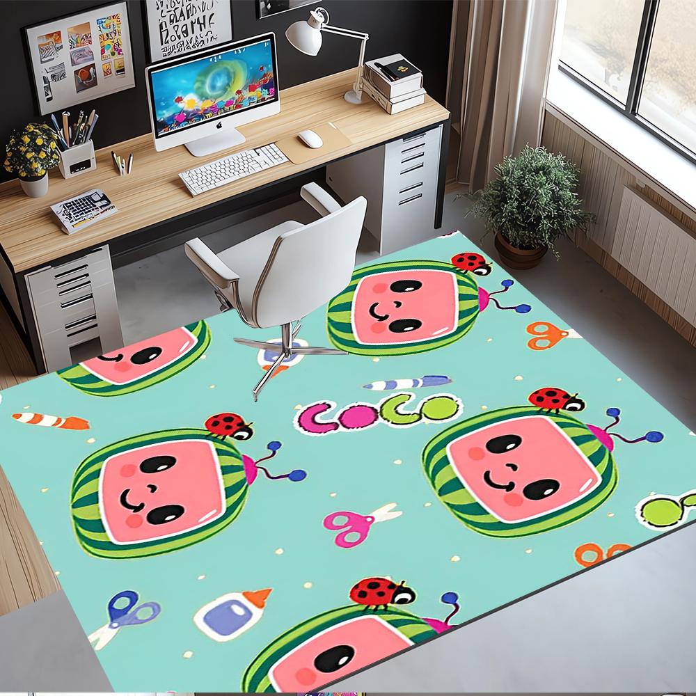 Cocomelon Printed Carpet Rug for Office Chair Living Room Bedroom Kitchen Room Decor Gifts