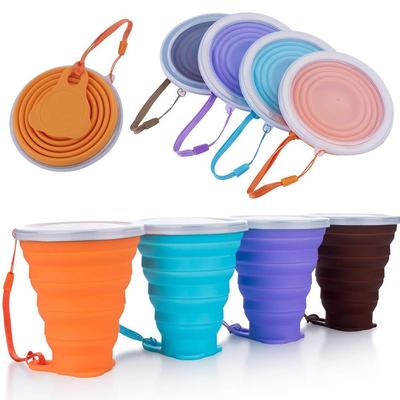 Folding Cup 300ml Water Cup Travel Silicone Retractable Color Portable Outdoor Coffee Hand Cup