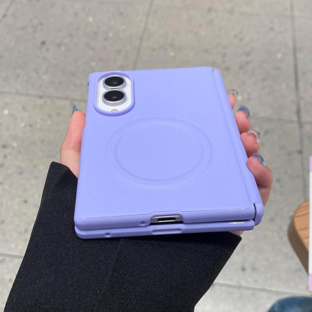 for Magsafe Z Fold8 Wide PU Leather Candy Color Wireless Charge Case for Samsung Galaxy Z Fold 8 Screen Protector Magnetic Cover
