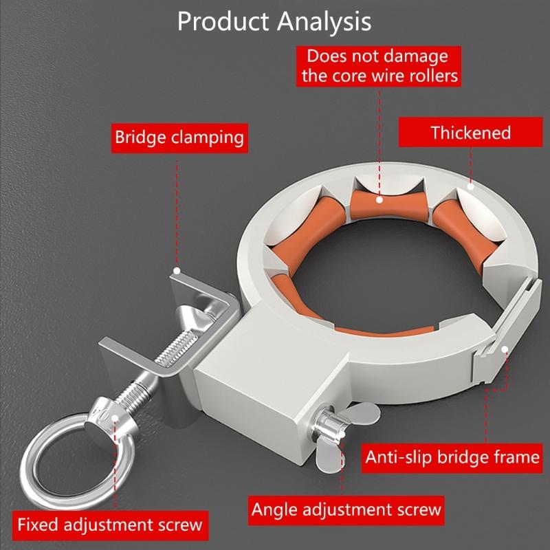 Strong Nylon Cable Guide Pulley 65mm Wide Opening Smooth Roller 330 Degree Rotation Strong for Bridge Installation