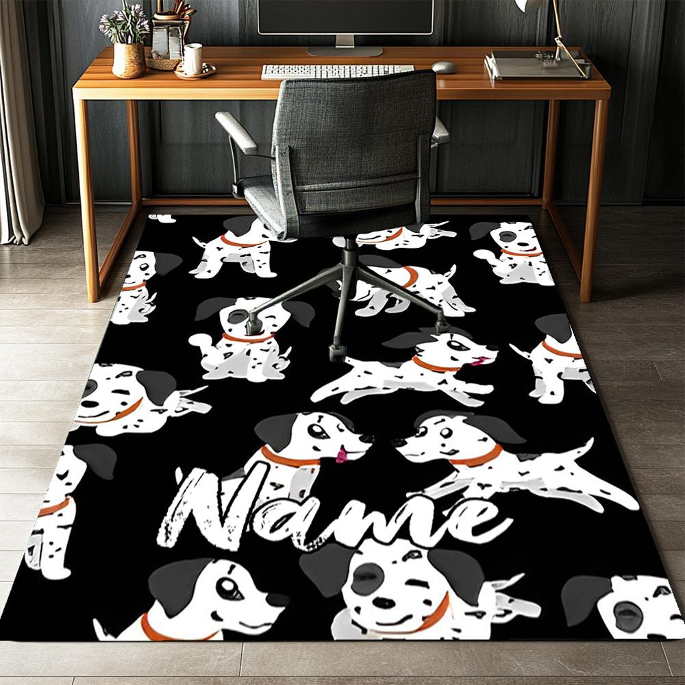 Custom Name Dog Printed Carpet,Rug for Office Chair Living Room Bedroom Kitchen Room Decor Gifts.