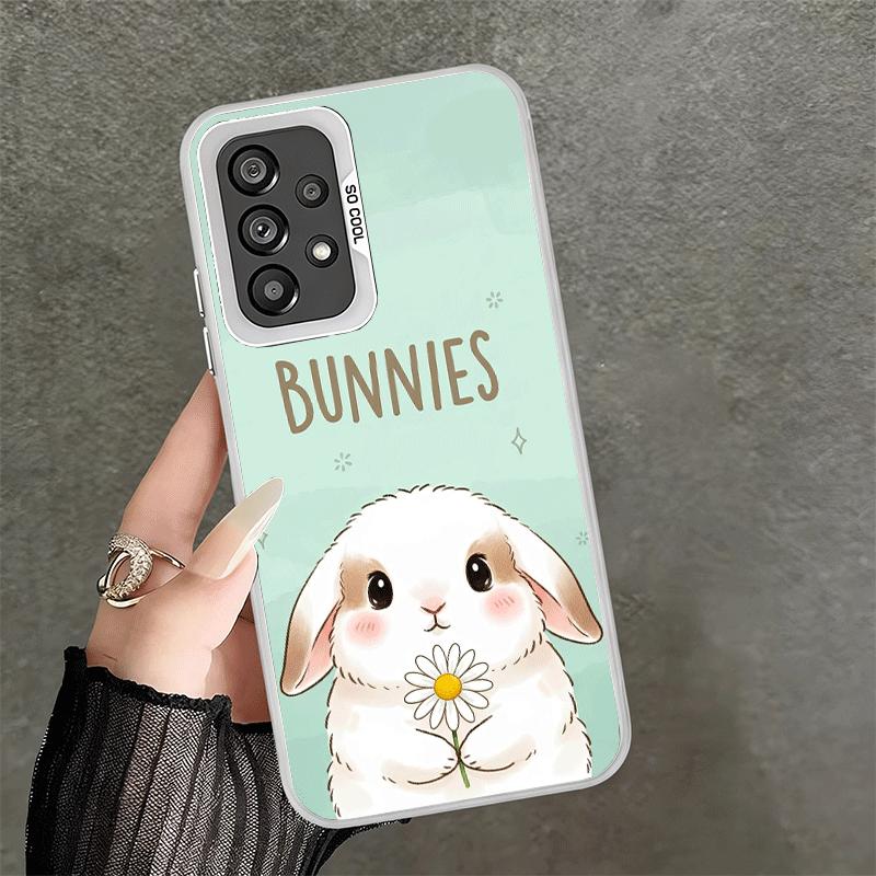 Cute Cartoon Bunny Rabbit Shockproof Phone Case for Samsung A17 A16 A15 A14 A37 A57 A36 A56 A26 A35 A55 A25 A34 A54 A24 A13 A23