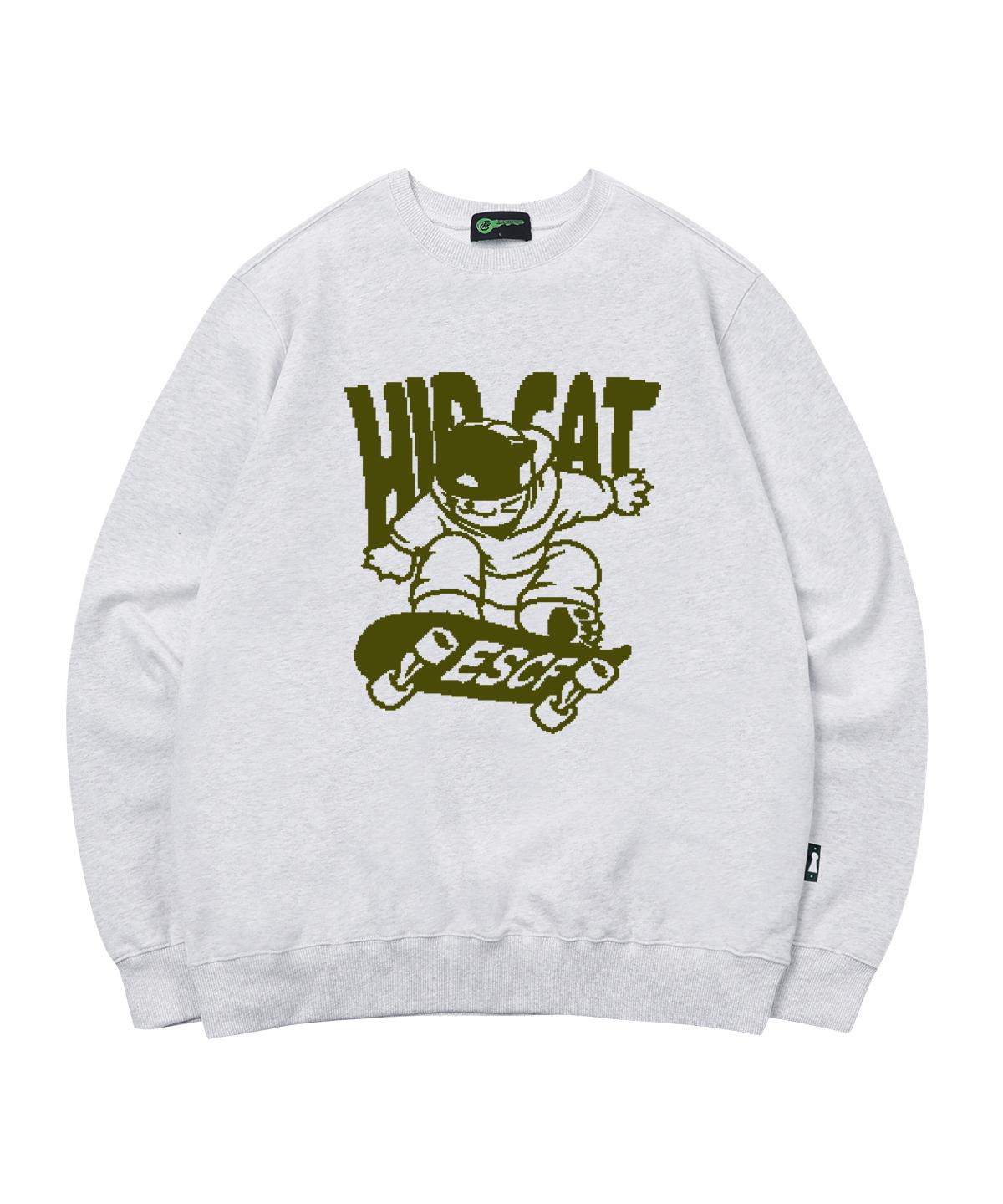 Свитшот с принтом Escape From Hip Cat Skateboard Белый меланж L