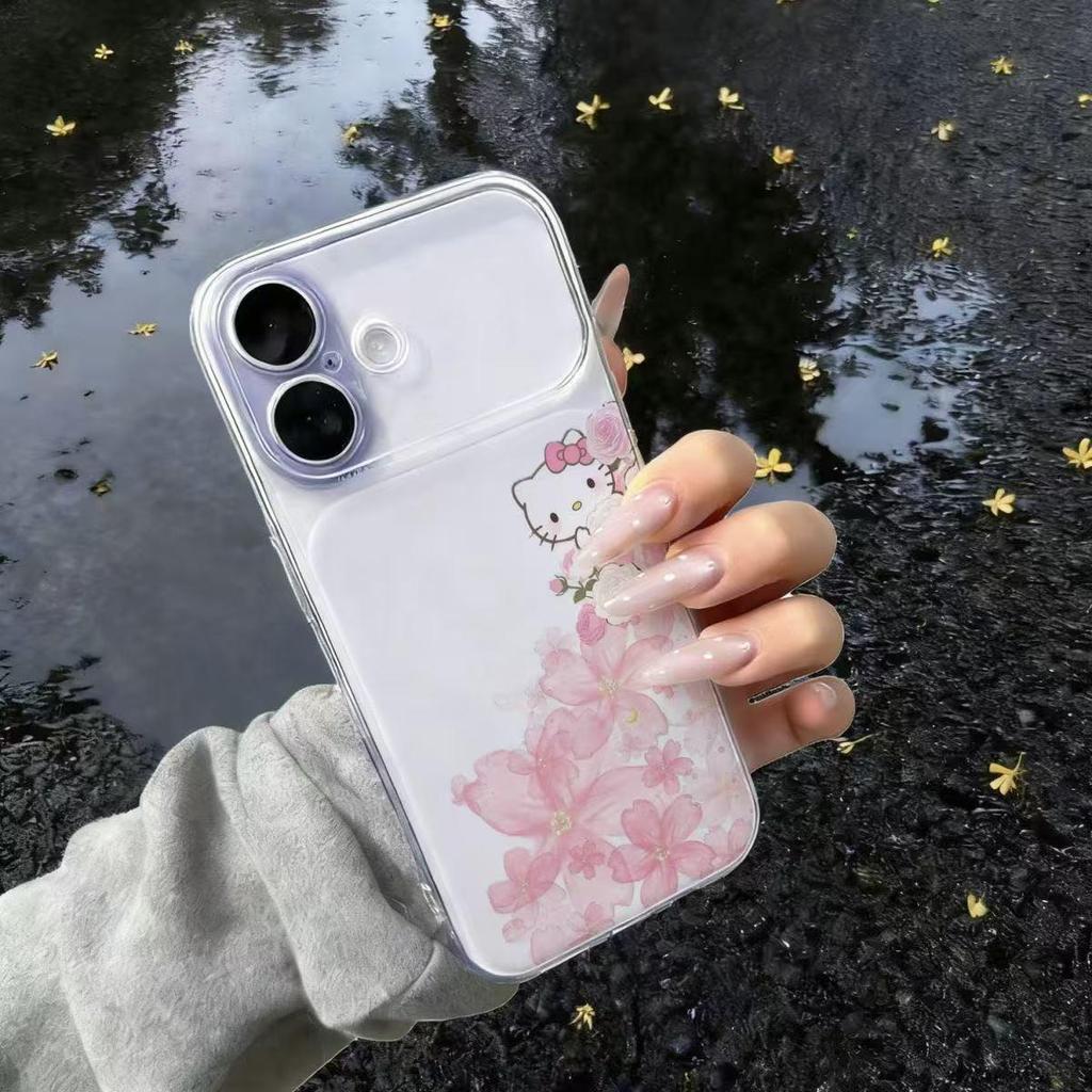 KT Flower Window Instant Change Case - Suitable for Apple 17 Pro, 16, 15, 14P, 13, Drop-proof, Transparent, Soft Case.