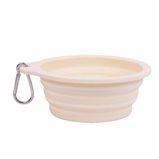 Faltbare Haustiernapf Silikon Zusammenklappbarer Hundenapf Futter-Wassernapf Tragbarer Haustiernapf mit Karabiner für Hunde und Katzen Outdoor-Spaziergänge Camping
