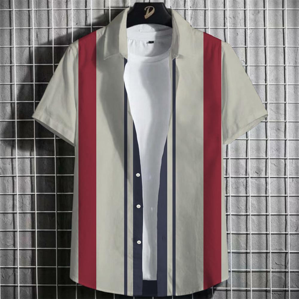 Men's Striped Shirt, Floral 3d Print Shirt, Casual Shorts, Sleeve Tops, Beach Party Shirts, Mens Hawaiian Shirt, Loose Fitting Clothes 2025