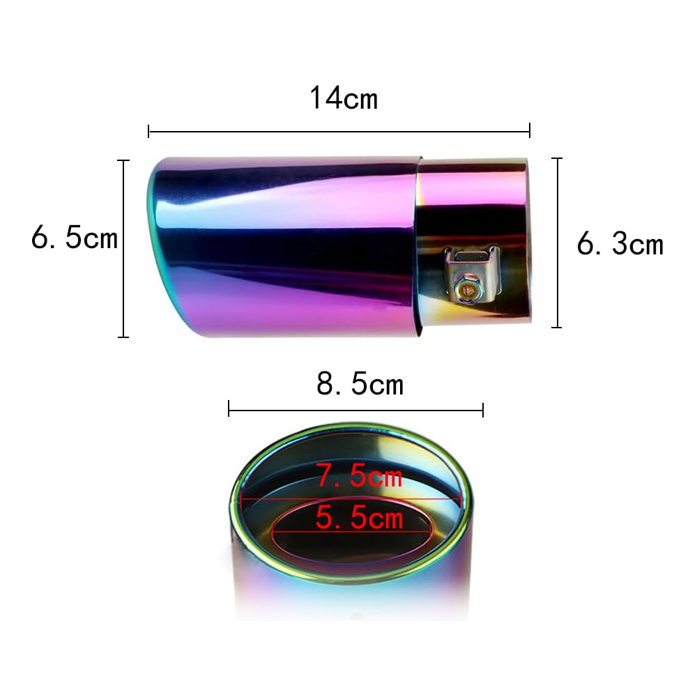 Tpnidaii Car External Products, Straight Type Muffler Cutter, Exhaust Pipe, Exhaust Tip, Muffler, Pipe