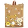 Super Warm Rilakkuma Cartoon Plush Throw Blanket for Bed Cover Home Decor and Picnic Flannel Bedspread