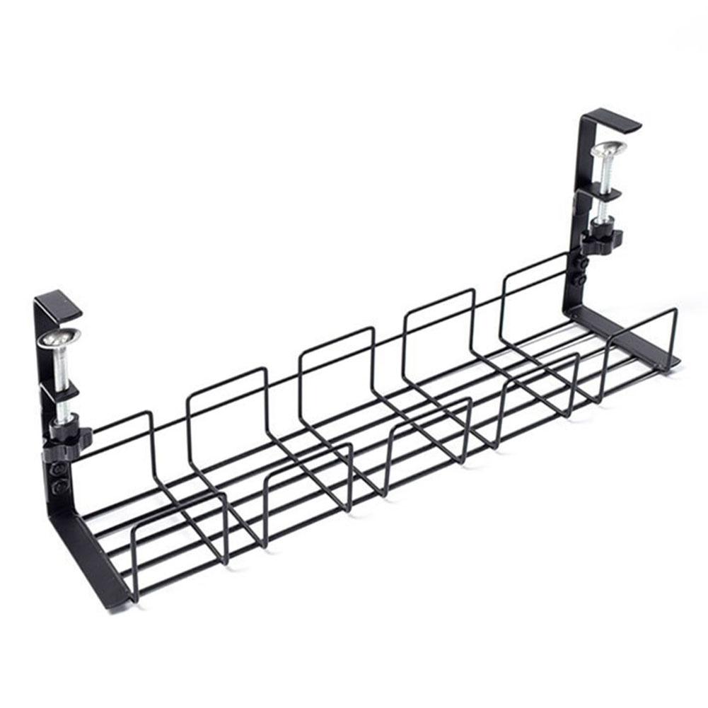 Подстольный стеллаж для хранения, металлический подвесной держатель для хранения, без сверления, подставка для укладки кабелей под столом, аксессуары для хранения вещей