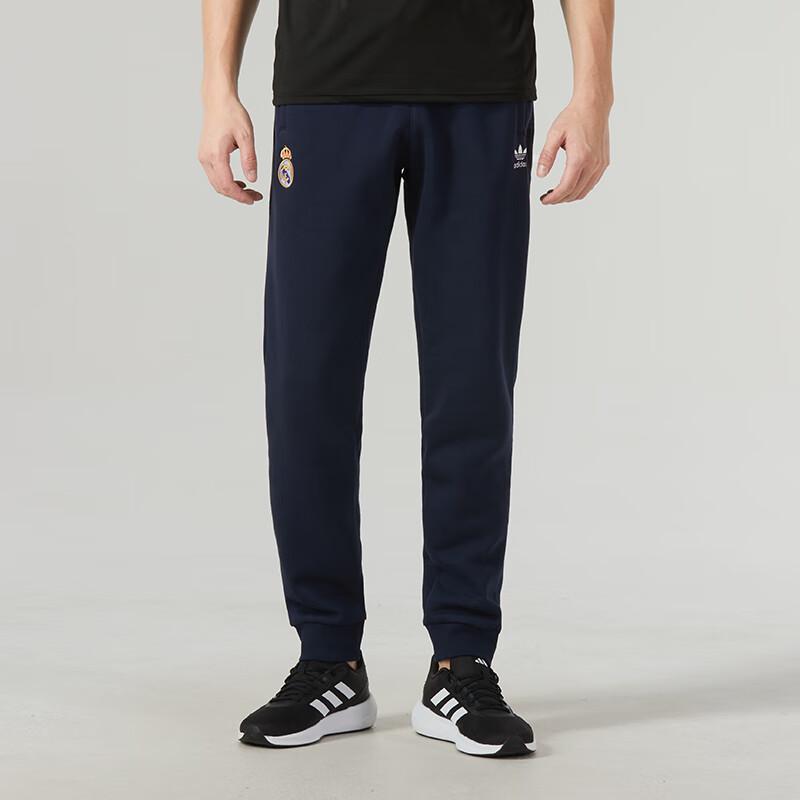 Adidas Originals Knitted Sweatpants Men's Dark Blue Moderate Cuffed Pants IK8717