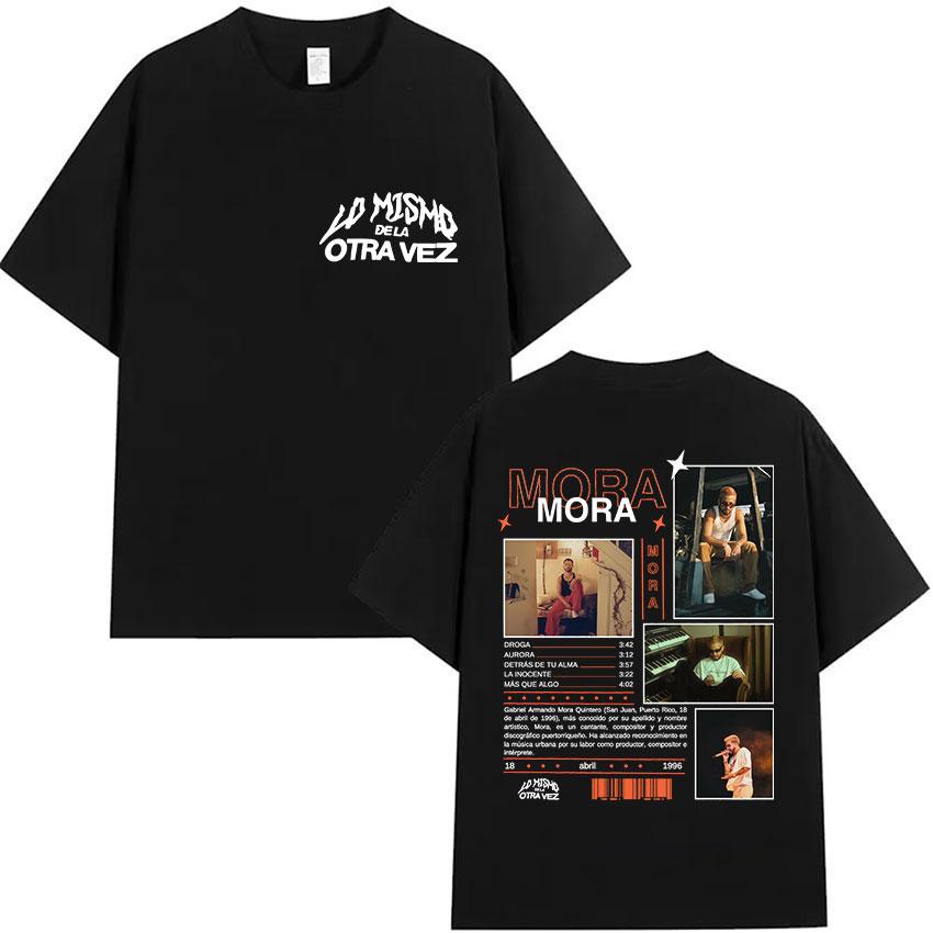 Singer Mora Lo Mismo De La Otra Vez Tour 2025 New Album T Shirts Men Women Summer ONeck High Quality Cotton TShirts Streetwear