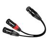 Freneci Dual DMX Y Splitter Cable 3-Pin Male to 5-Pin Female XLR Light Microphone Adapter 0.5m