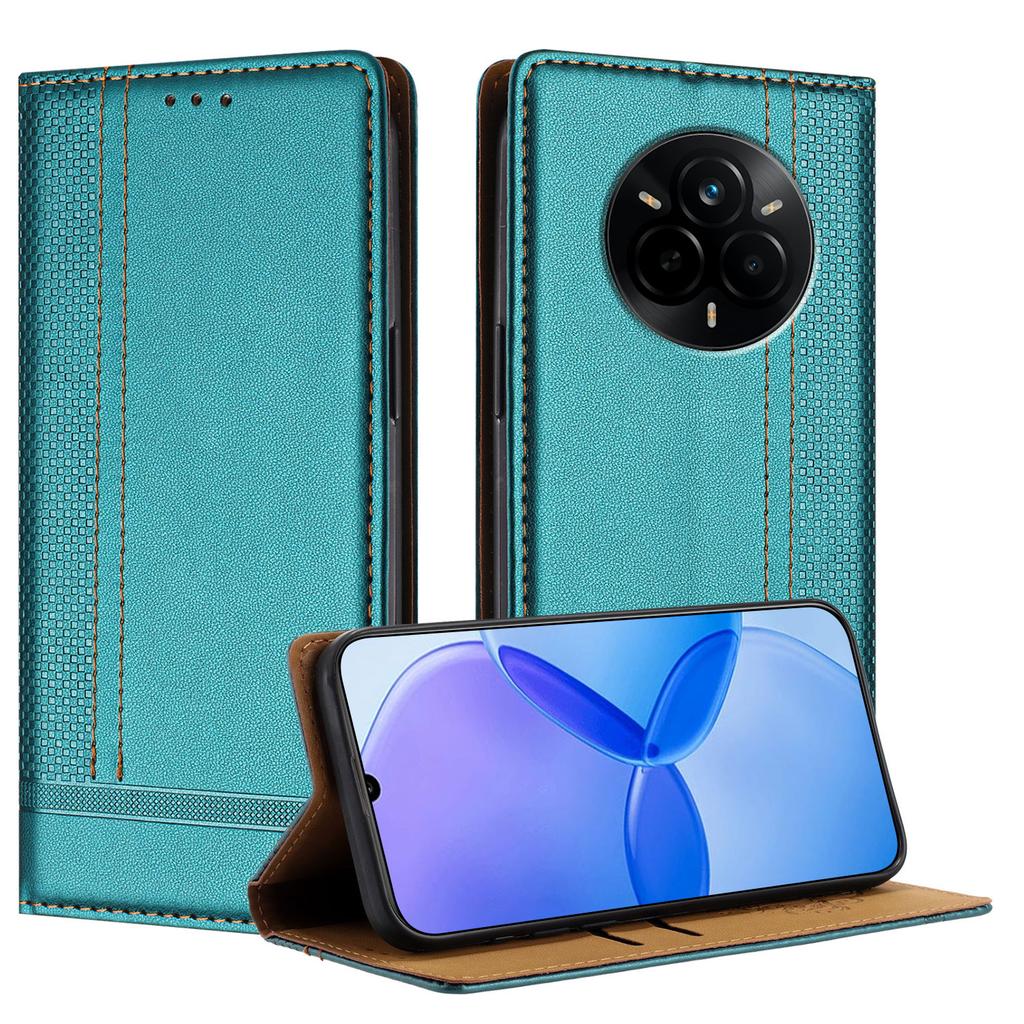 For Realme 14 Pro 5G Case L-Shaped Grid Pattern Leather Stand Phone Cover with Card Slots