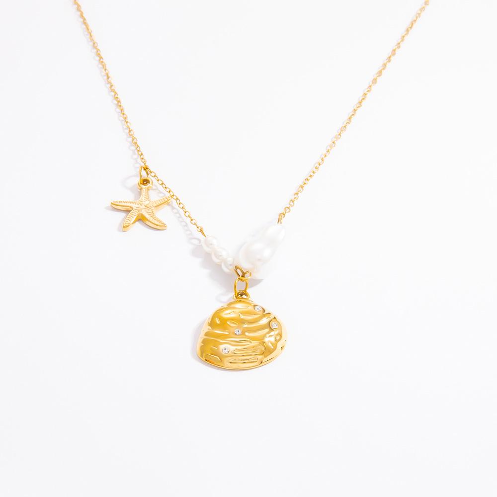 18K Gold Platinierte Schmetterling & Herz Kreuz Edelstahl Halskette für Damen
