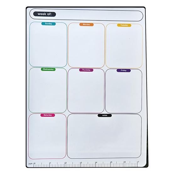 Magnetic Dry Erase Whiteboard for Fridge Reusable Monthly Calendar & Weekly Planner Blackboard Style Note Pad Kitchen Message Board