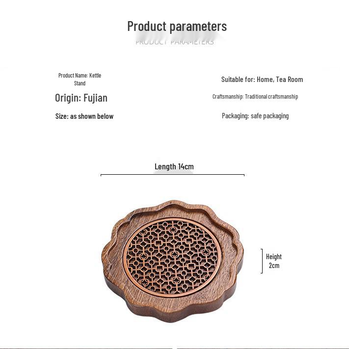 Walnut Wood Teapot Tray - Purple Clay Nurturing Base & Dry Brew Stand