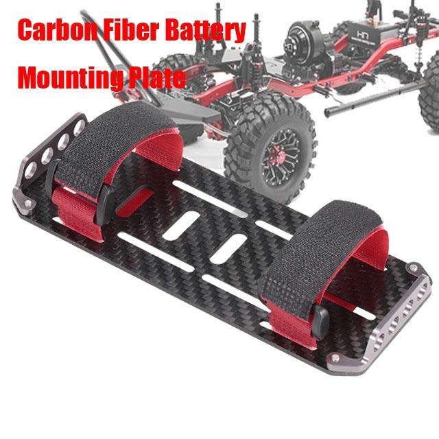 RC Car 1:10 Scale RC Crawler Cars Black Carbon Fiber Battery Mounting Plate for  Axial SCX10 CC01 F350 D90 RC4WD Model Toy Part