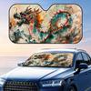 Chinese Dragon Sun Visor Reusable Aluminum Foil Windshield UV Protection Heat Insulation Cover Sun Visor Sunshade