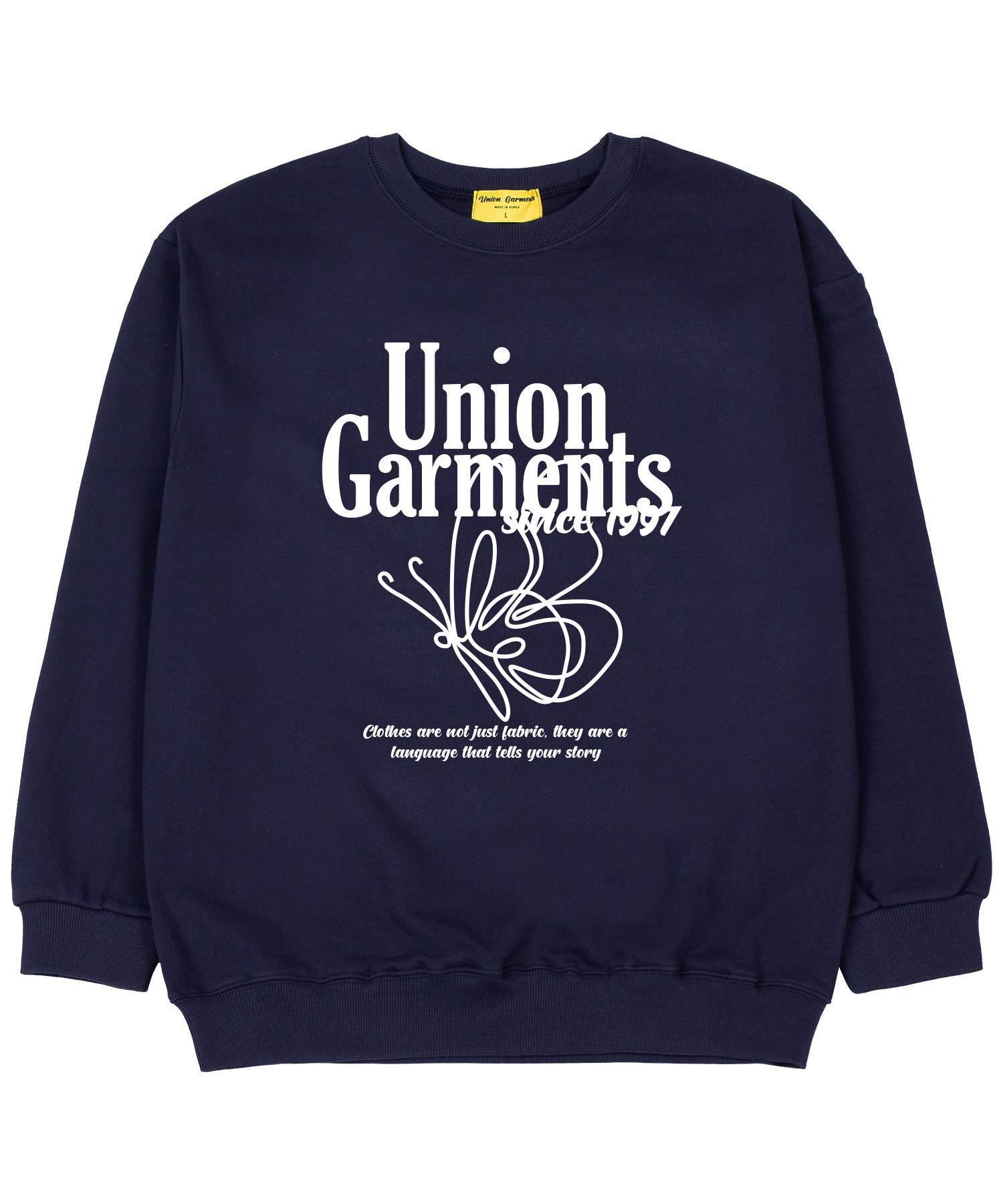 Union Garments Терри-свитшот оверсайз с бабочкой Темно-синий M