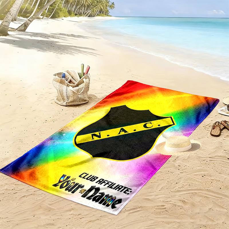 Name Custom NAC Breda Print Beach Towel, Large Soft Quick Dry Towel for Beach Camping Swimming
