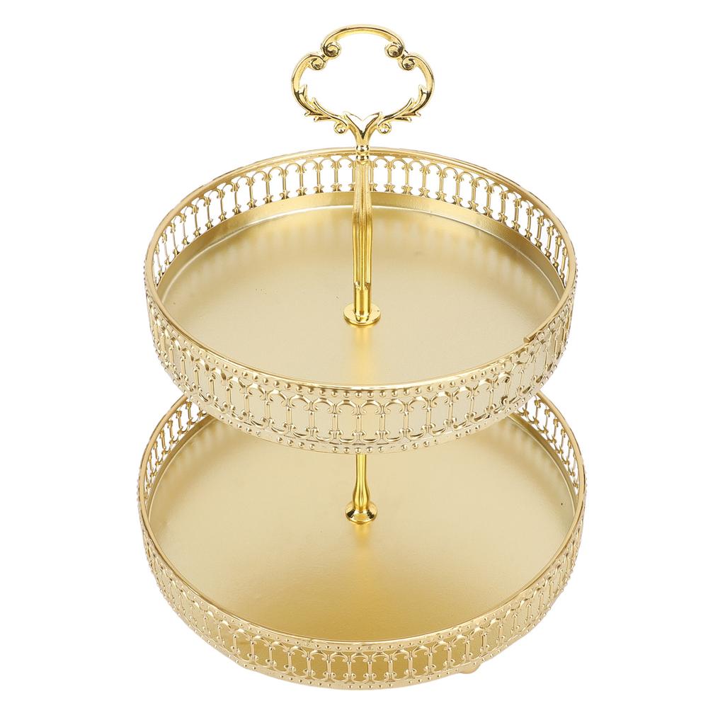 Patrový podnos Snadná montáž Kovový Velká kapacita 2patrový Servírovací stojan na ovoce Dezert Dort Svačina