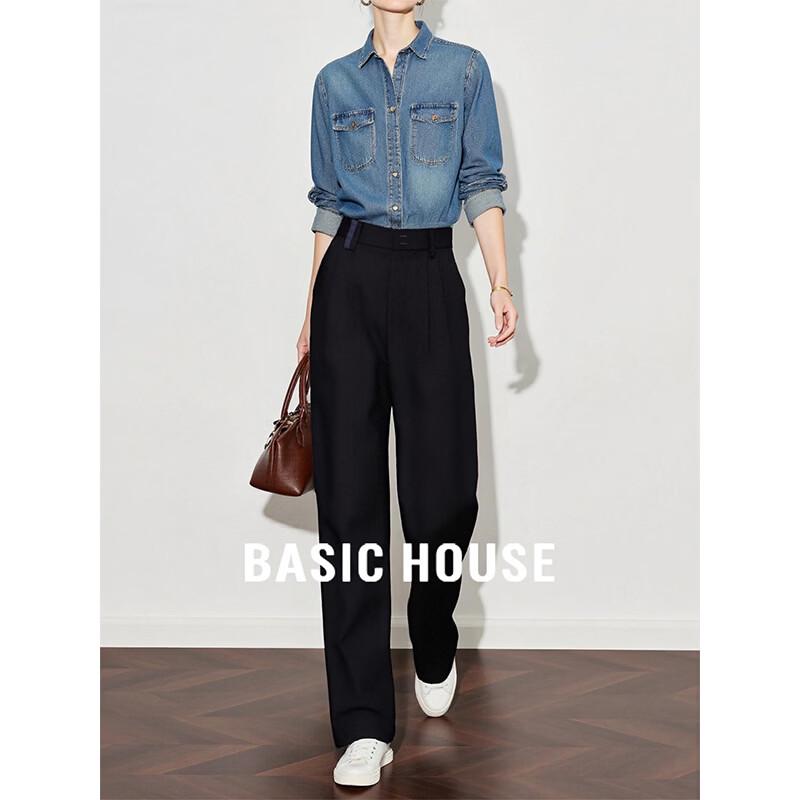 Basic House Women s High-Waist Wide-Leg Suit Pants XL